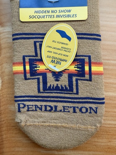 Pendleton Large Moc Socks Hidden No Show Merino Wool - Tan Southwest Pattern - Picture 2 of 6