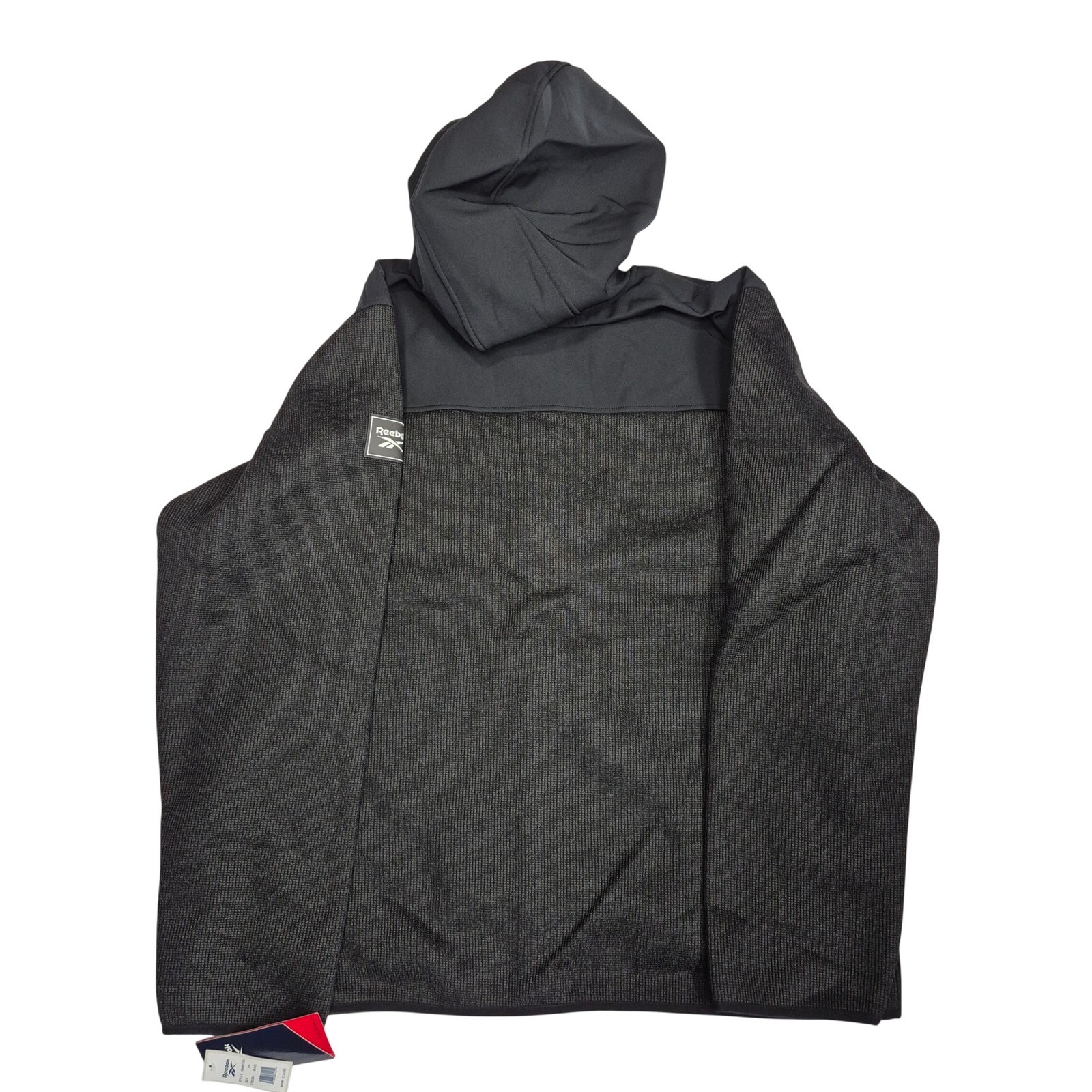 Reebox Textured Soft Woven Hooded Fleece Jacket Men's Size XL Black thumbnail 12