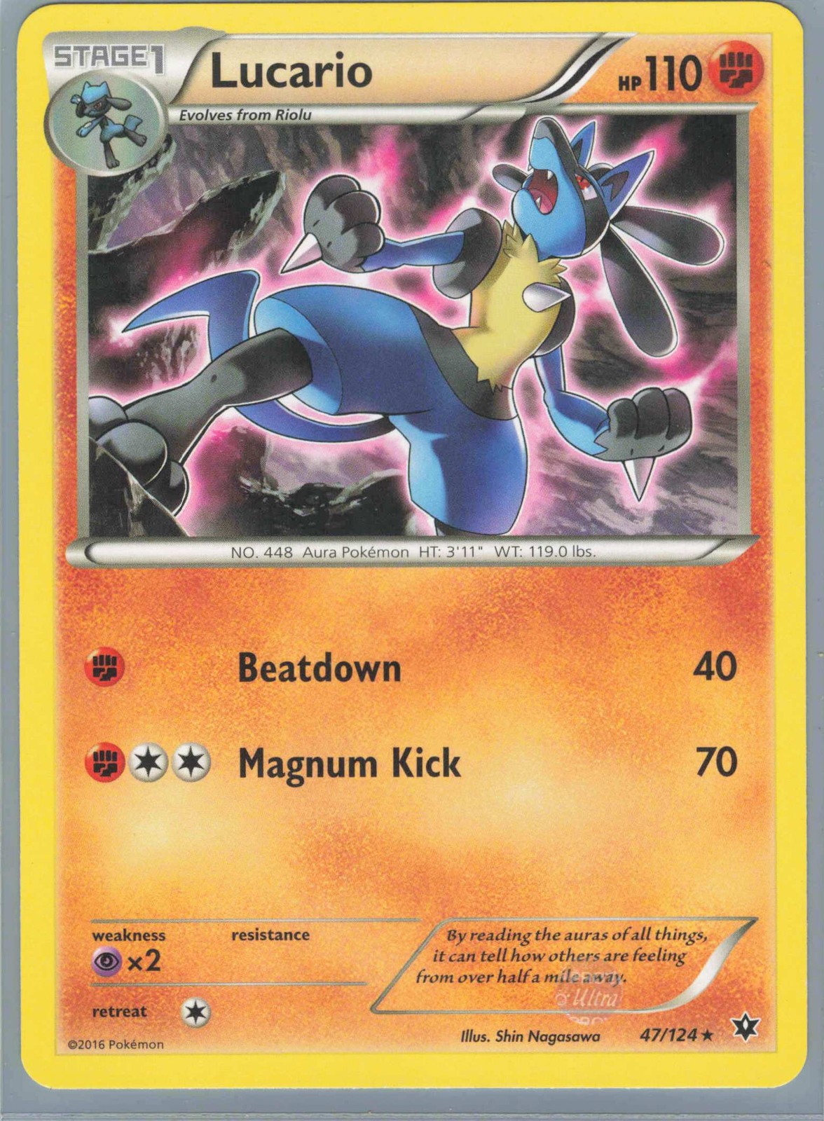 Lucario (47) Rare XY - Fates Collide 47/124 LP