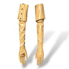 Women's Long Sleeve Opera Gloves with Concealed Side Zipper Fastening and Button