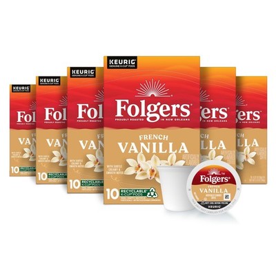 Folgers French Vanilla Keurig K-Cup Coffee Pods, 60ct - BB 7/26