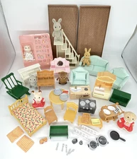 Epoch Calico Critters Sylvania Lot Bear Bunny Accessories Figures Play VTG READ