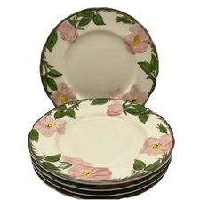 Set of 5 Franciscan Desert Rose Salad Plates 8” Made In USA Interpace Chips Vtg