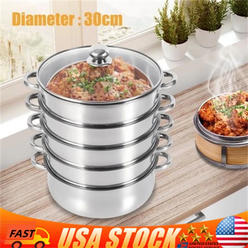 5-Layer Steam Cooker Large Steamer|Domestic Commercial Stainless Steel Steamer