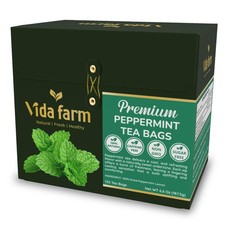 125 Peppermint Tea Bags, 100 Natural Peppermint Herbal Tea Bags, No Additive...