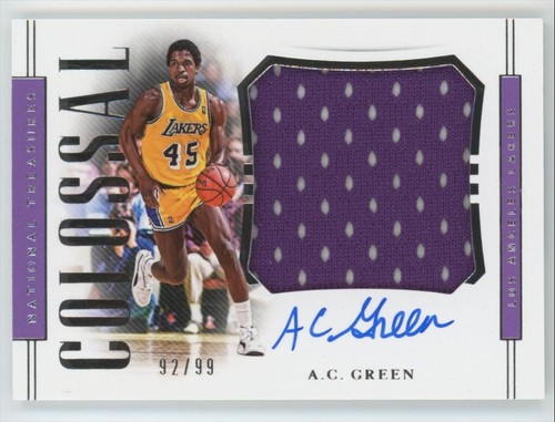2018-19 Panini National Treasures Colossal A.C. Green Auto Patch /99 #CM-ACG A41