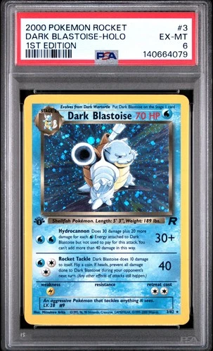 2000 POKEMON ROCKET 1ST ED #3 DARK BLASTOISE-HOLO PSA 6