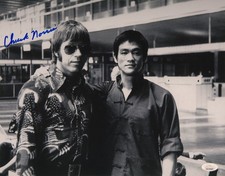 Chuck Norris Signed 11x14 with Bruce Lee in Italy Airport Photo 1 JSA