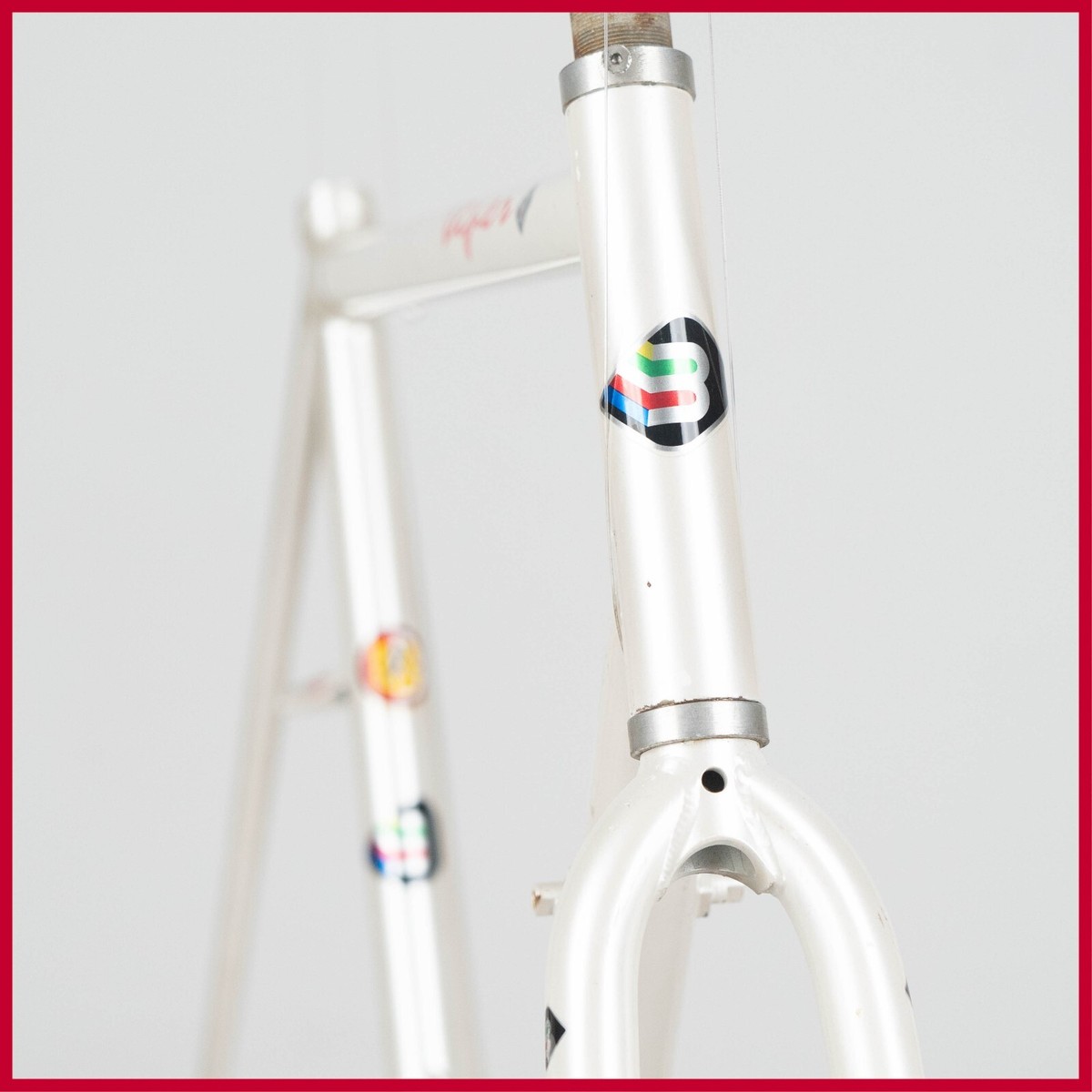 NOS BASSO VIPER STEEL TIG FRAME VINTAGE RACING BICYCLE BIKE WHITE