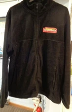 HARRITON MEN'S FLEECE  PATCH w QUIKRETE ZIPPER POCKETS  JACKET BLACK  SZ M