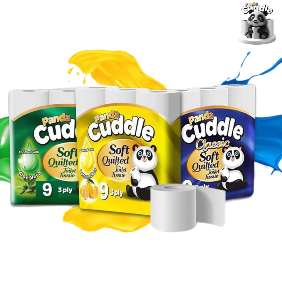 Cuddle Tissue Panda Cuddle 3-Ply Quilted Embossed Toilet Tissue Rolls Ultra Soft ...