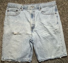 Vintage Levi's 505 Levi Strauss Jean Shorts Men's W 38 L Light Wash Distressed