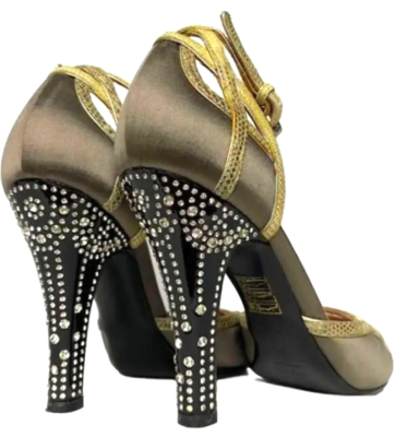 Prada high heels, crystal heel, leather, size 38, US8, with bag