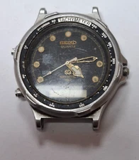 SEIKO H601-802A DIVER SPORTS 100 VINTAGE ANA/DIG  WATCH- for parts/repair