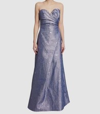 1795 Rene Ruiz Women's Purple Sweetheart Bustier Jacquard Gown Dress Size 12
