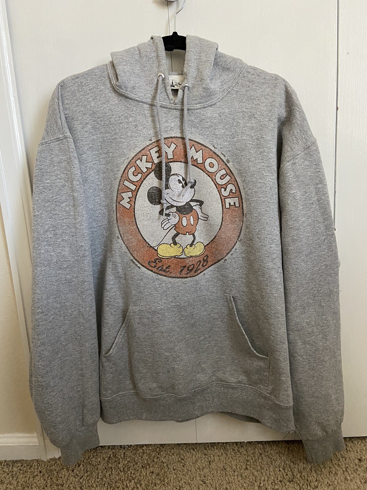Disneyland Parks Mickey Mouse Gray Hoodie Size Large … Gem