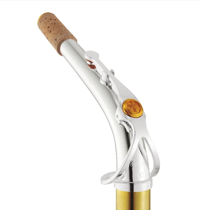 Cuello de saxofón Yamaha V1 Custom Alto AV1S, opción de laca plateada/dorada Foto 2 de 2