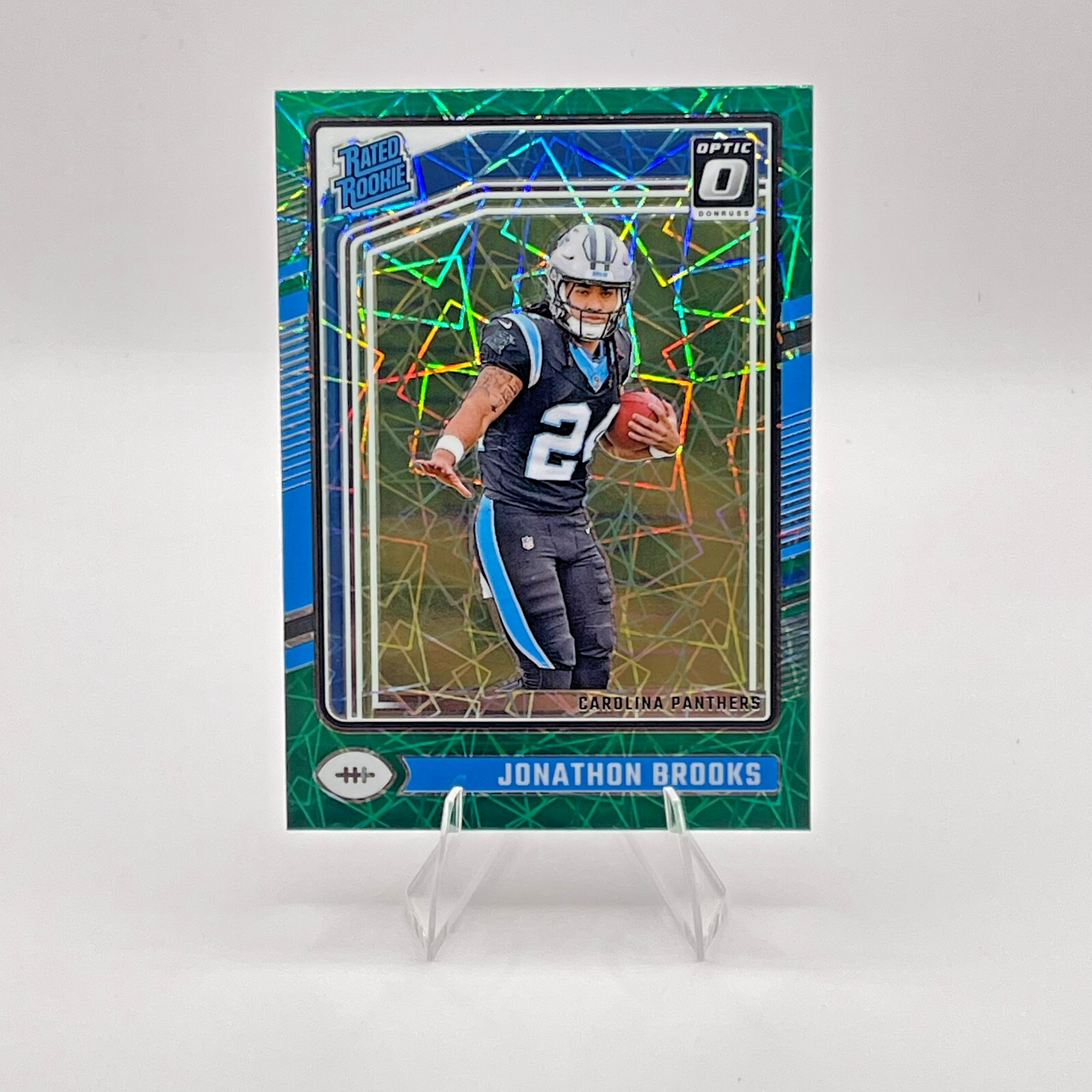 Jonathon Brooks Carolina Panthers 2024 Donruss Optic #258 Green Velocity Rookie