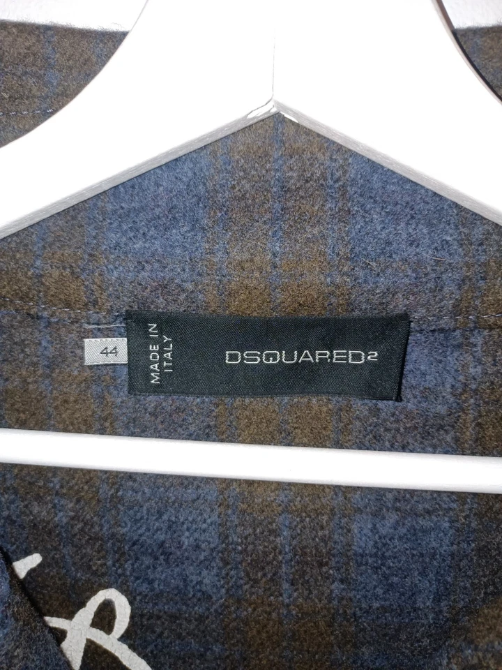 Dsquared2 Brown & Blue Check Tweed Style Wool Mix Blazer Jacket 44 - Image 2 of 4