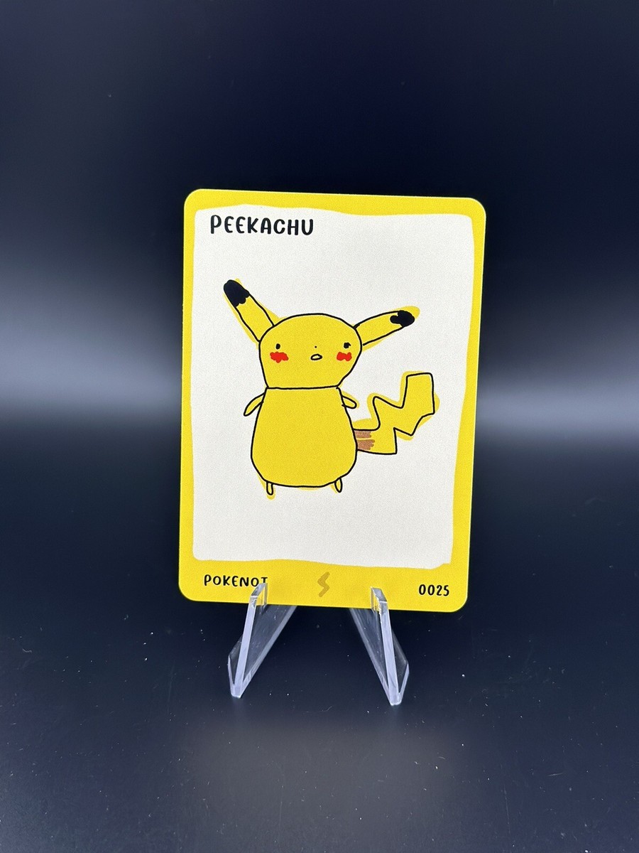 pokenot doodle rare cards Pokenot Peekachu Pikachu #0025 - Dysfunctional Passholder Pokenots 151 Card