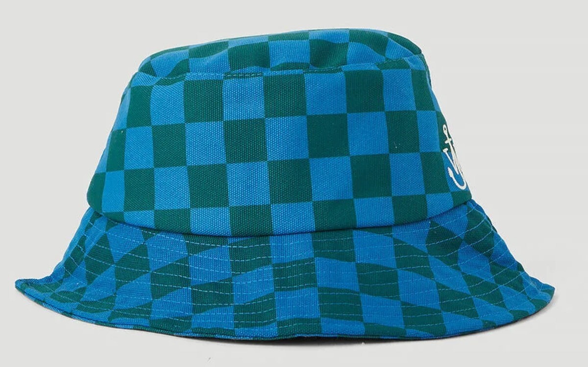 JW ANDERSON 'JWA Asymmetric' Designer Bucket Hat Unisex Blue/Grn