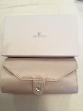 NWOT SWAROVSKI Folding Travel Jewelry Bag Crystal Snap Closure w/Box