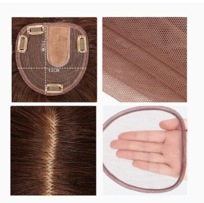 AUSVERKAUF Hair Topper 100% Remy Echthaar Toupet Haarteil Seide Mono Base Perücke. 