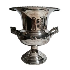 Sheridan Silverplate VTG Champagne Cooler Wine Bucket 9" Trophy Urn Handled 