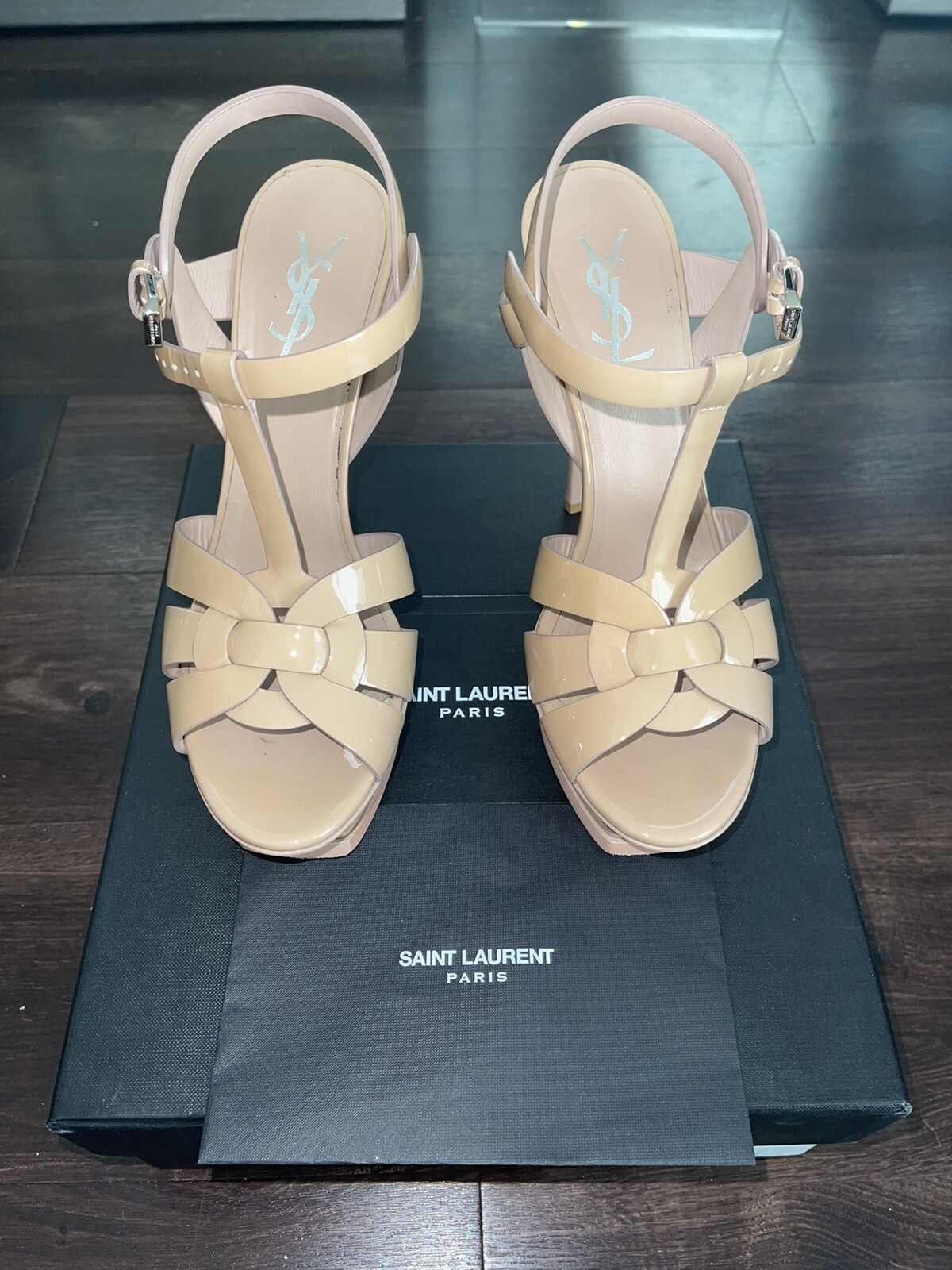 Sandali stiletto Saint Laurent omaggio in pelle