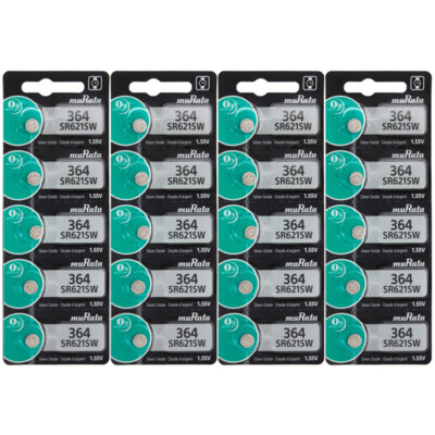 20 Murata Replaces Sony 364 AG1 SR621SW SR62 LR621 Silver