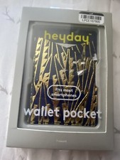 Cell phone holder wallet pocket. Heyday blue and gold