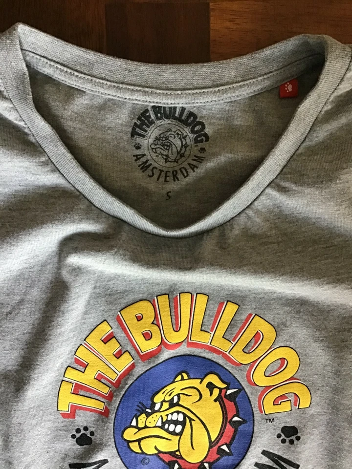 T-Shirt THE BULLDOG AMSTERDAM Taglia S Maglia da donna Grigia Misto Cotone Slim - Imagen 4 de 4