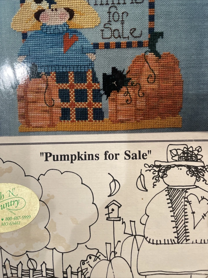 Mosey ‘N Me "Pumpkins for Sale" 1997 Number 81 Cross Stitch Chart Halloween Fall - Image 3 of 4