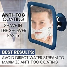 Shower Mirror Fogless Shower Shaving Upgraded Suction- Blue MIRRORVANA FREESHIP