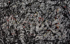 Fine unique painting – Expressive drip composition, signed Jackson Pollock