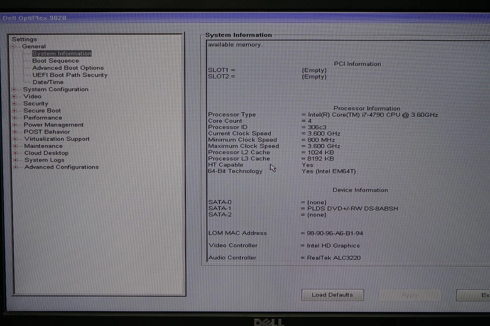 Dell OptiPlex 9020 SFF Intel i7-4790 @ 3.6GHz 8GB Ram No HD #W1774 - Image 3 of 4