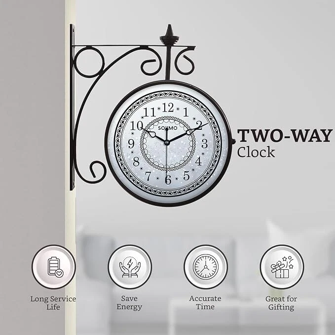 Victoria станции часы двусторонняя железная дорога настенные часы домашнего декора часы - Изображение 4 из 4