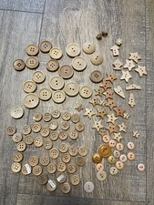 Vintage Shades of Beige Buttons, a Variety of Textures and Designs 102