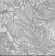 Rasch Canopy Leaves Grey & Black Tropical Floral wallpaper 283173 Clearance