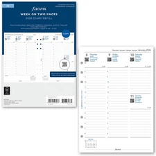 2026 Filofax A5 Size Diary Refill 26-68514 Week on Two Pages, Multilanguage