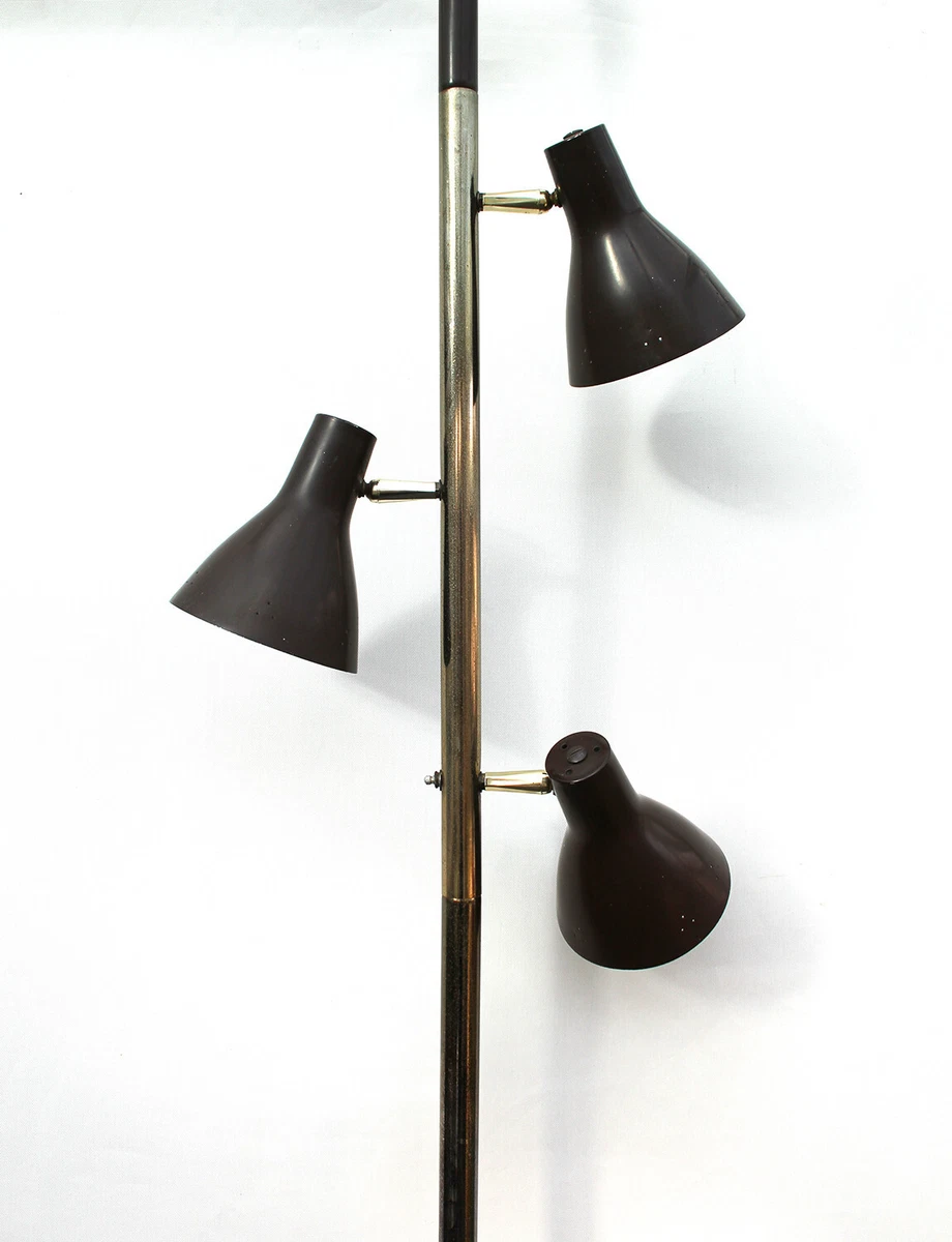 Vintage 1960s brown metal tension pole lamp United States