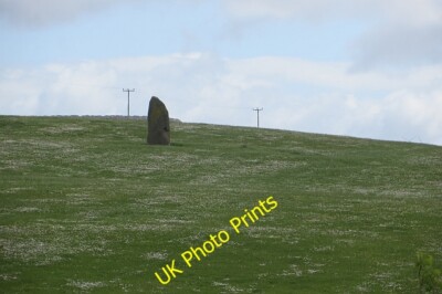 Photo 6x4 Standing stone, Lightshaw Muirkirk In a close cropped field abo c2015