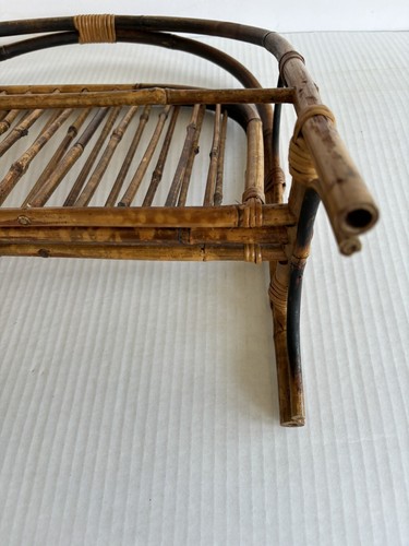 Vintage Boho Chic MCM Bambus Zeitschriftenhalter/Ablage klappbar - Bild 13 von 14