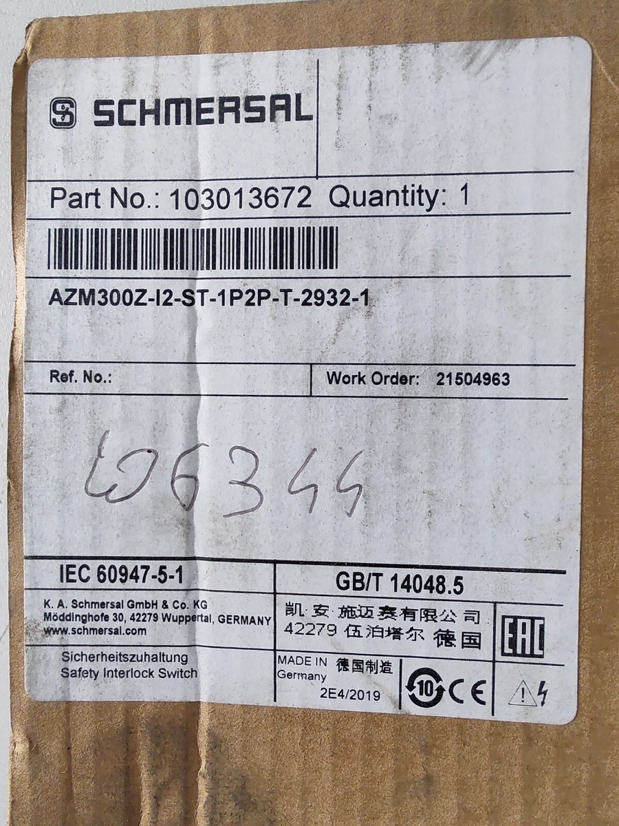 Schmersal AZM300Z-I2-ST-1P2P-T-2932-1 Solenoid Interlock Schmersal AZM300Z-I2-ST-1P2P-T-2932-1 Solenoid Interlock