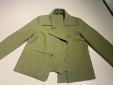 100% Wool Moto Jacket Green Size 4, New Man Exclusive To The Place London