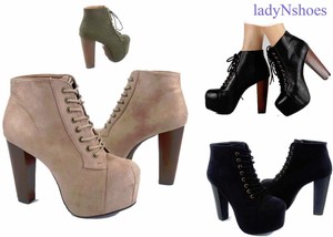 lace up platform booties
