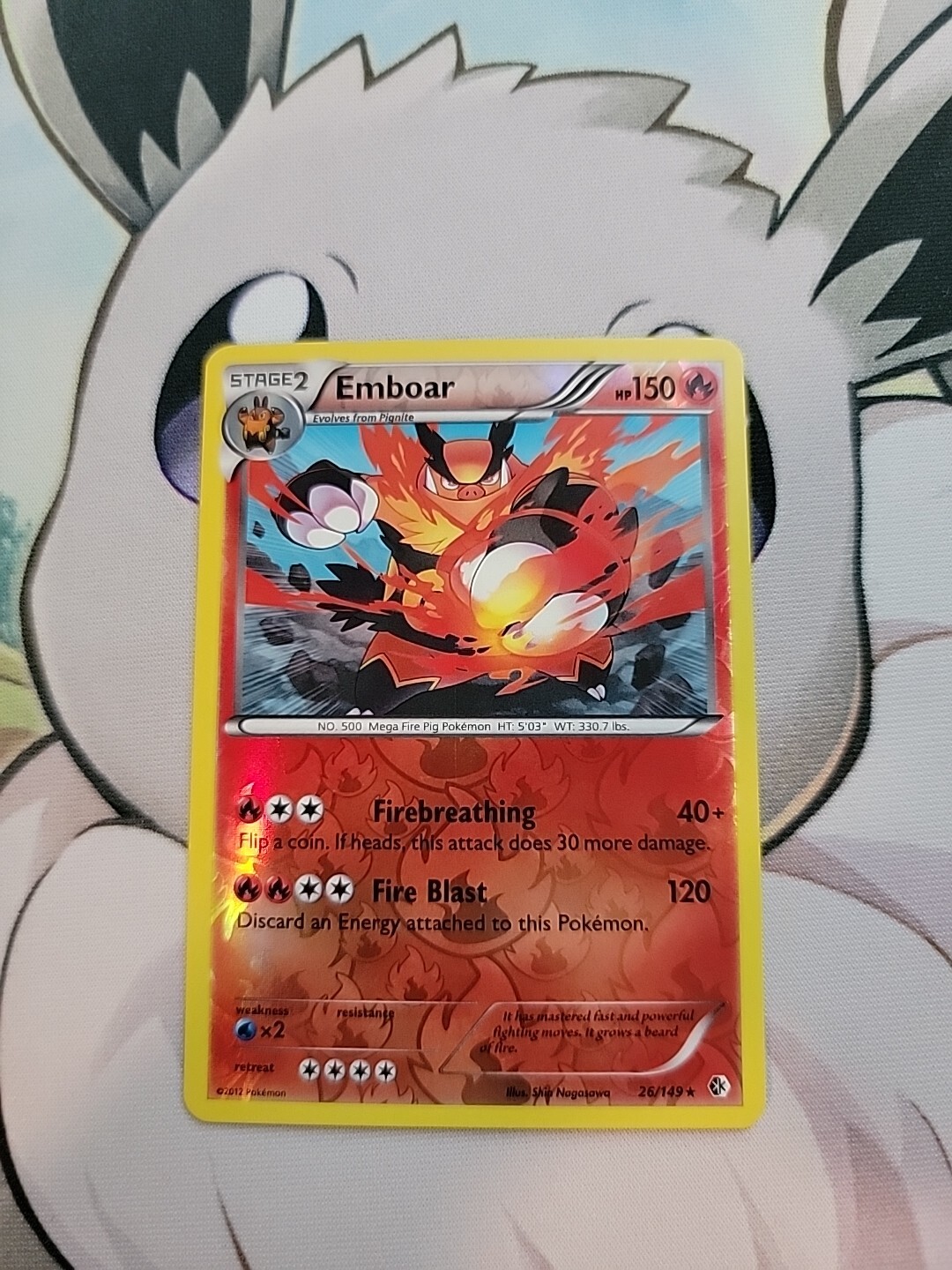 Emboar - 26/149 - Holo Rare - Reverse Holo BW - Boundaries Crossed W10