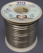 97/3 HARRIS WS15397 Solder-Safe Lead Free 1LB 3mm Dimeter Wire Spool