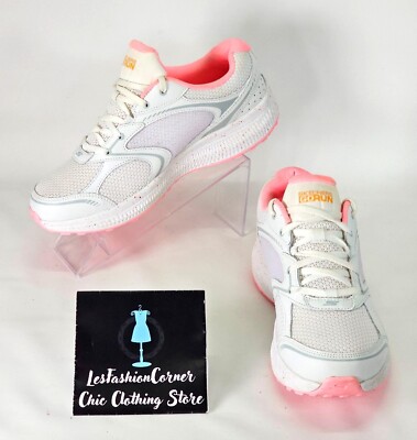 Skechers Women's White/Pink Go Run Consistent-Vivid Horizon