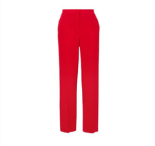 Theory Admiral Crepe Pull On Pants Womens 0 Red Orange Straight Elastic Waist